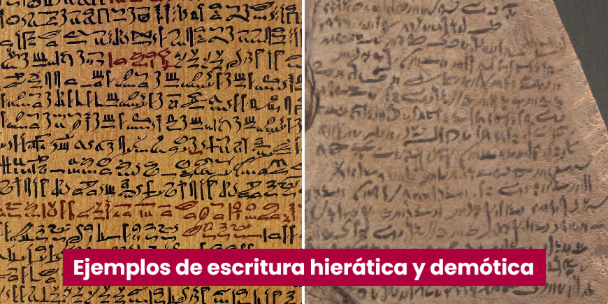 Ejemplos de escritura hierática y demótica - worldhistory.org y brooklynmuseum.org