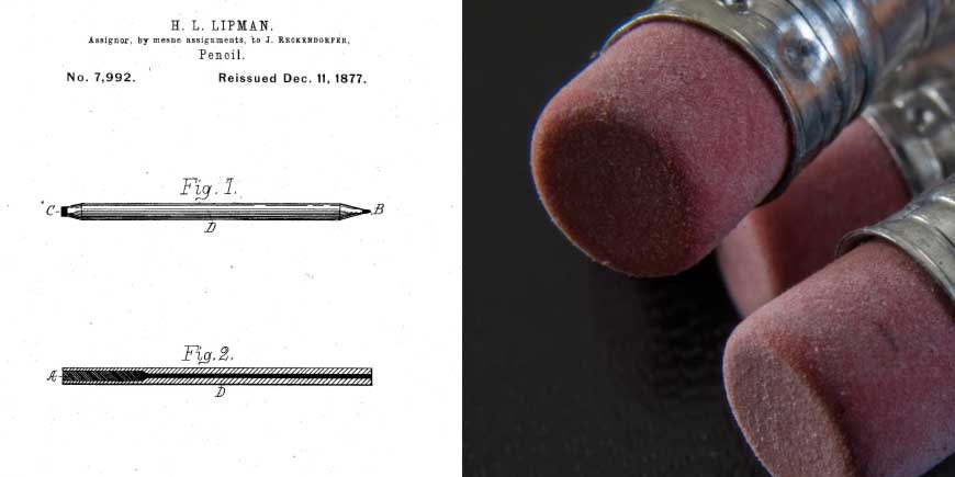 Renovación de patente del lápiz con goma de borrar de Hypman