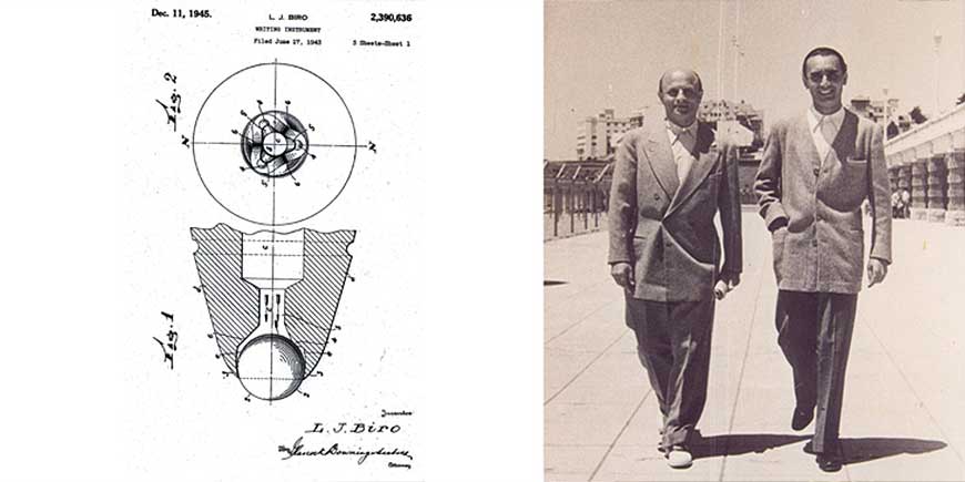 Patente del Birome y Fotografía de Biro y Meyne