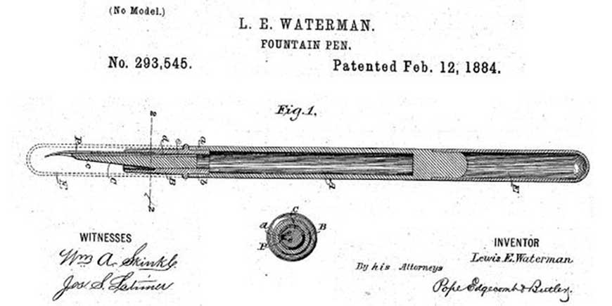 Patente de la pluma estilográfica de Waterman