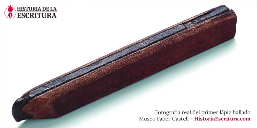 Fotografía real del primer lápiz hallado - Faber Castell